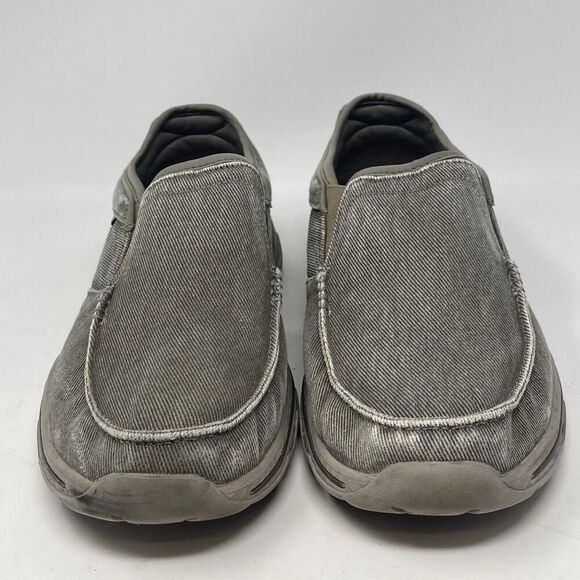 Skechers Creston Moseco Shoes Mens 10 Taupe Brown Canvas Slip On Memory Foam main image 12